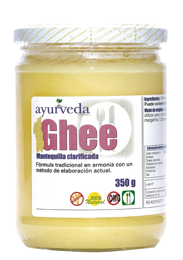 Ayurveda Ghee Mantequilla Clarificada Ecológica, 350 g 100% natural