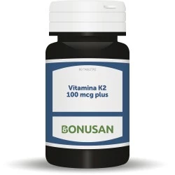 Bonusan Vitamina K2 100 mcg plus, 60 tabletas. Con vitamina D.