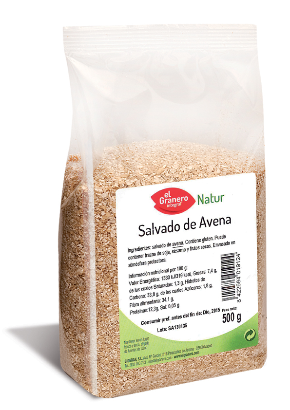 El Granero Integral Salvado de Avena, 500 g Nutrición saludable