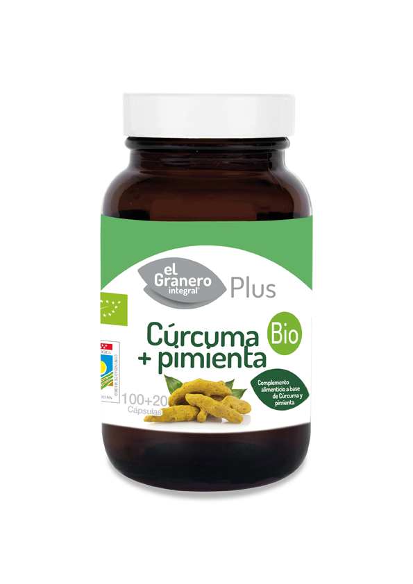 El Granero Integral Plus Cúrcuma + Pimienta BIO, 100 + 20 Cápsulas