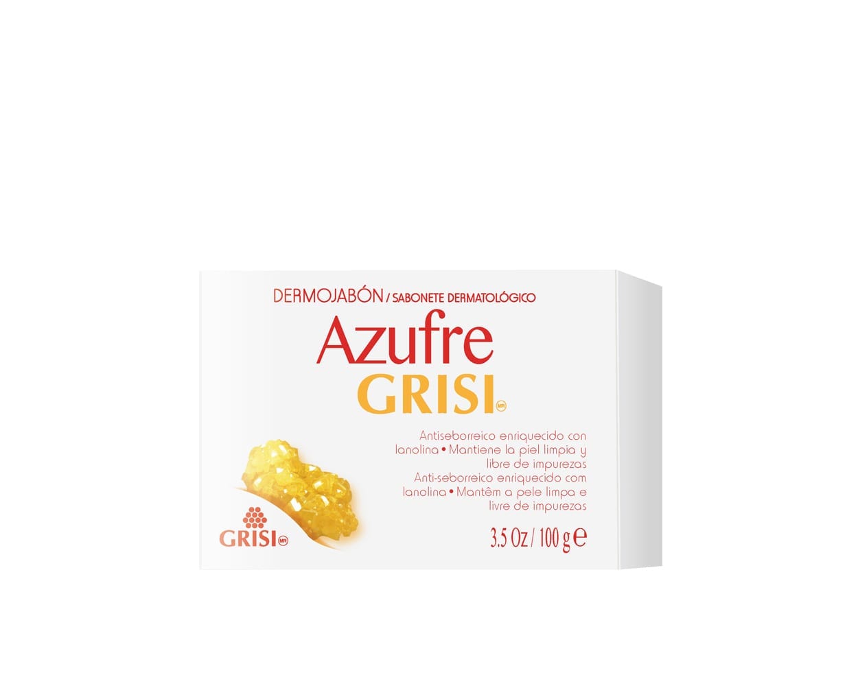 Grisi Dermo Jabón azufre, 100 g. Limpieza de la piel. 