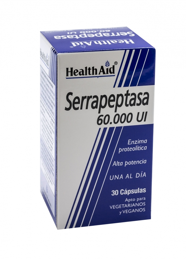 Health Aid Serrapeptasa 60000 ui, 30 cápsulas| Farmacia Barata