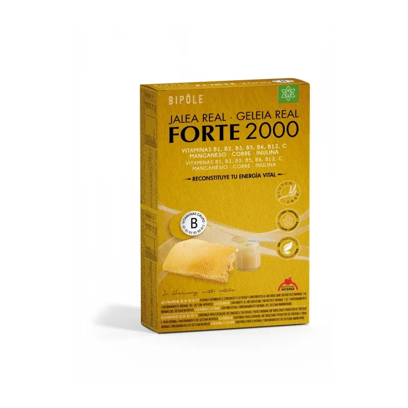 Bipole Jalea Real Forte 2000, 20 Ampollas. Disminuye el cansancio.