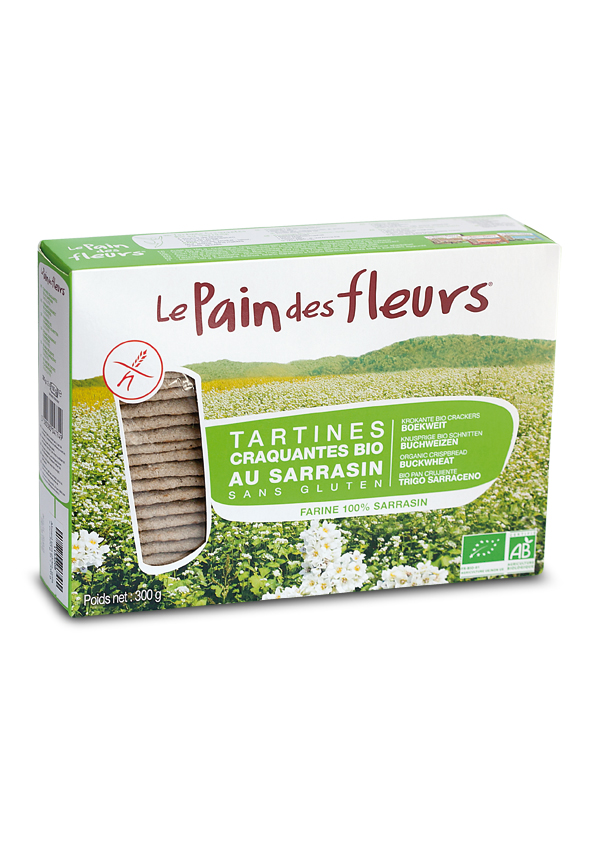 Le Pain des Fleurs tostadas de trigo cracker de sarraceno sin gluten BIO, 300 g