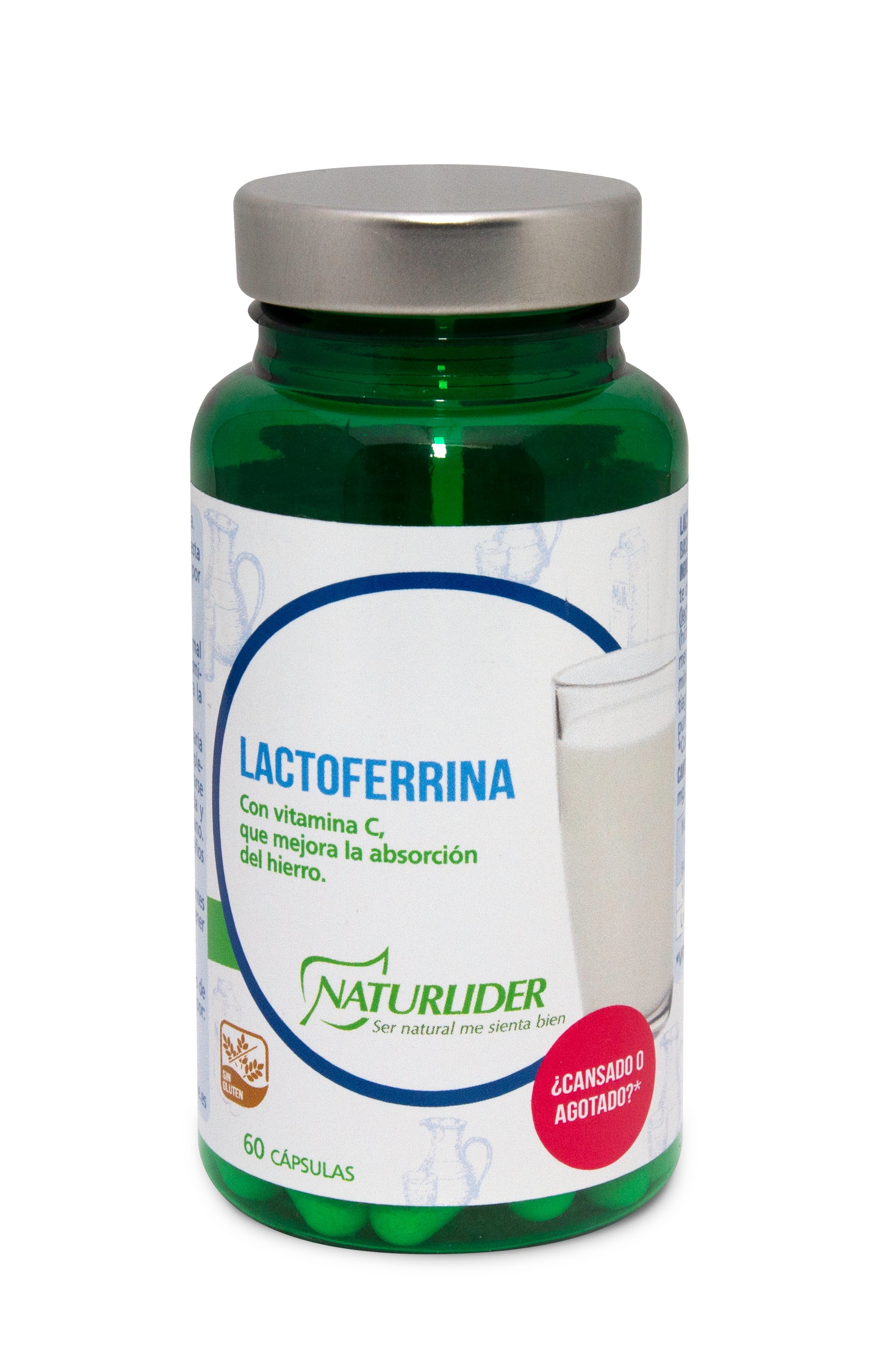 NaturLider Lactoferrina, 60 cápsulas. Apoya la liberación de energía. 