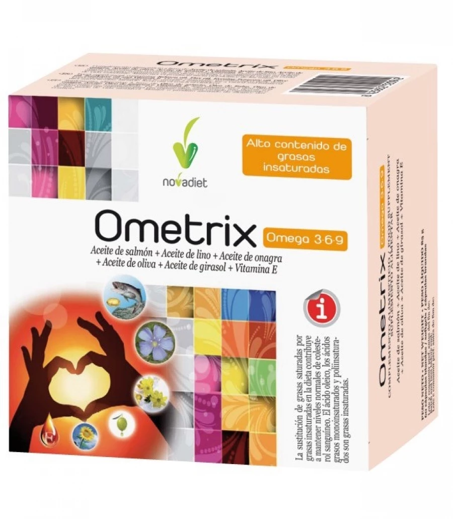 Novadiet Ometrix Omega 3 6 9, 60 Cápsulas. Salud coronaria. 