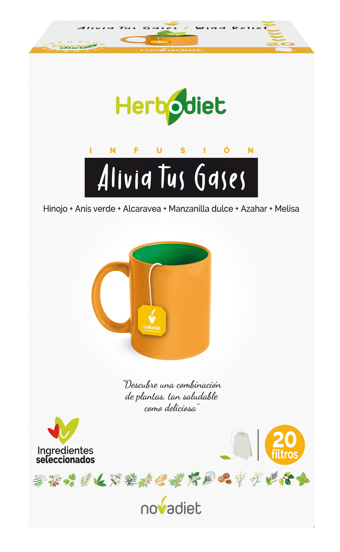 Herbodiet Alivia Tus Gases, 20 filtros Equilibrio digestivo