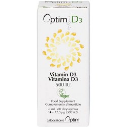 Optim Vitamina D3 500 UI, 20 ml. 100% natural.