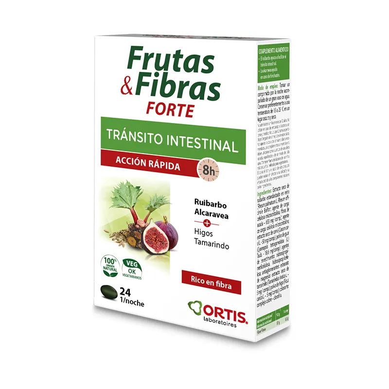 Ortis Frutas & Fibras Forte 24 Comprimidos Tránsito intestinal