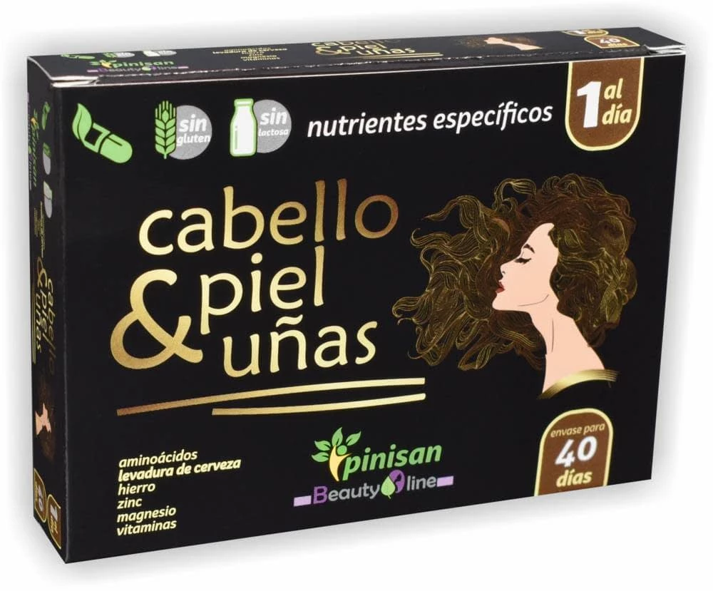 Pinisan Cabello Piel & Uñas, 40 Cápsulas. Belleza y cuidado. 