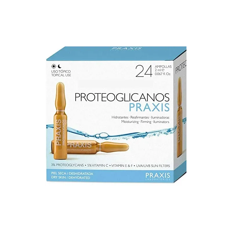 Praxis Proteoglicanos, 24 ampollas. Belleza y cuidado de la piel. 
