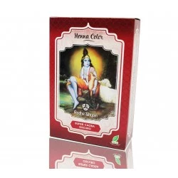 Radhe Shyam Henna polvo súper caoba oscuro, 100 g Tinte natural