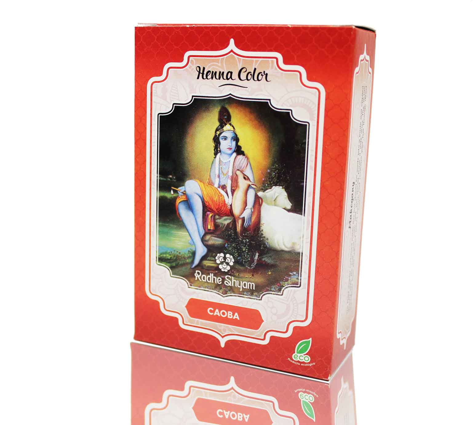 Radhe Shyam Henna polvo color caoba, 100 g Coloración intensa