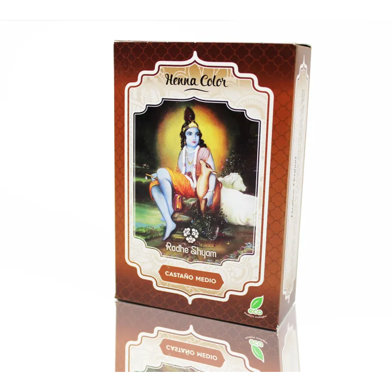 Radhe Shyam Henna Castaño Medio Polvo, 100 g. Tinte natural. Radhe Shyam Henna Castaño Medio Polvo, 100 g. Tinte natural.