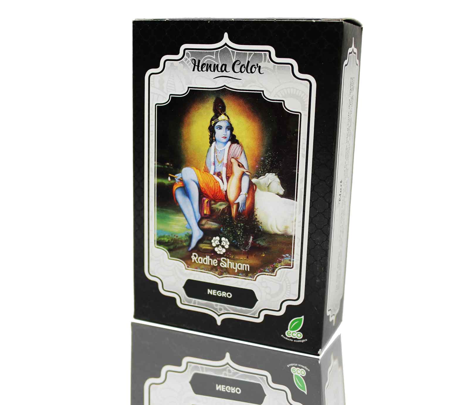 Radhe Shyam Henna polvo color negro, 100 g. Belleza natural. 