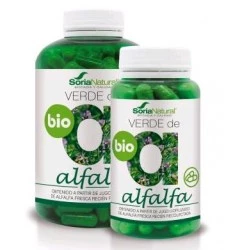 Soria Natural Verde de Alfalfa BIO 630 mg, 240 Cápsulas. 
