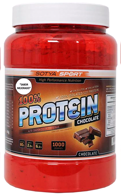 Sotya Sport Proteína Soja 100% Chocolate, 1kg Regeneración muscular