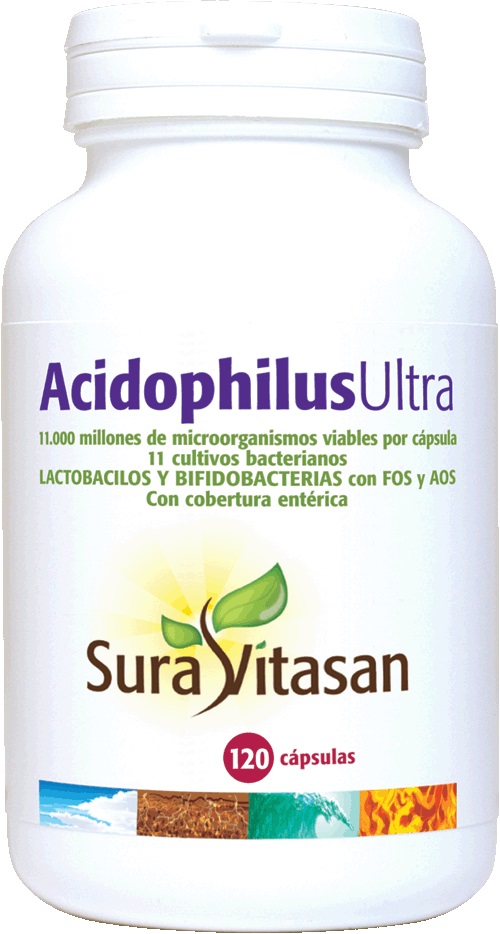 Sura Vitasan Acidophilus Ultra, 120 Cápsulas. Salud intestinal. 