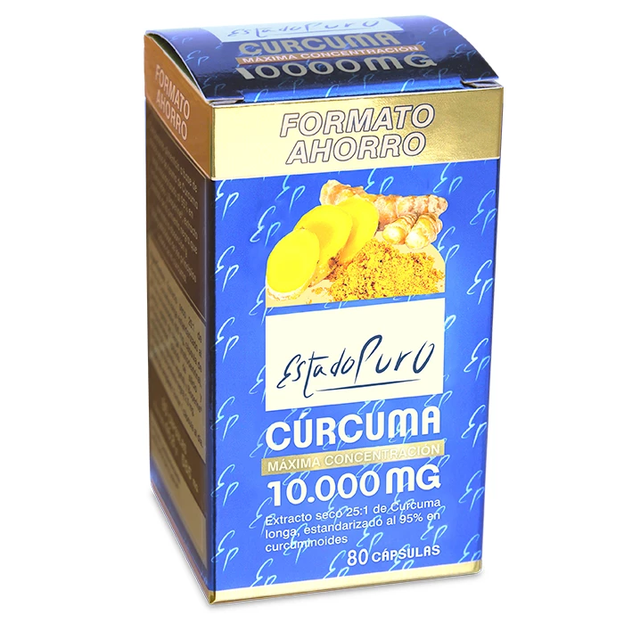 Estado Puro Cúrcuma 10.000 mg Formato Ahorro, 80 Cápsulas.