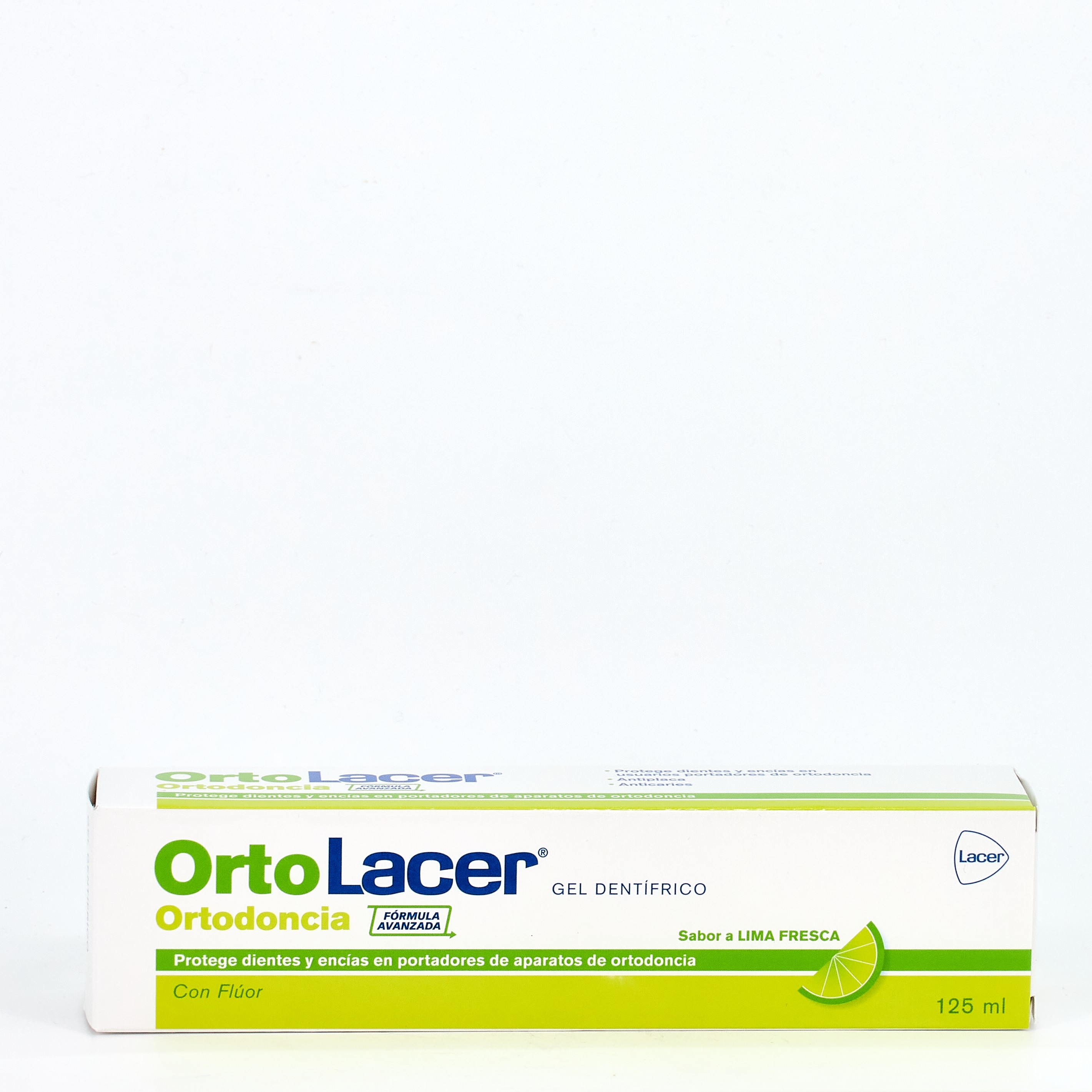 Ortolacer Gel Dentífrico Lima Fresca, 125 ml.