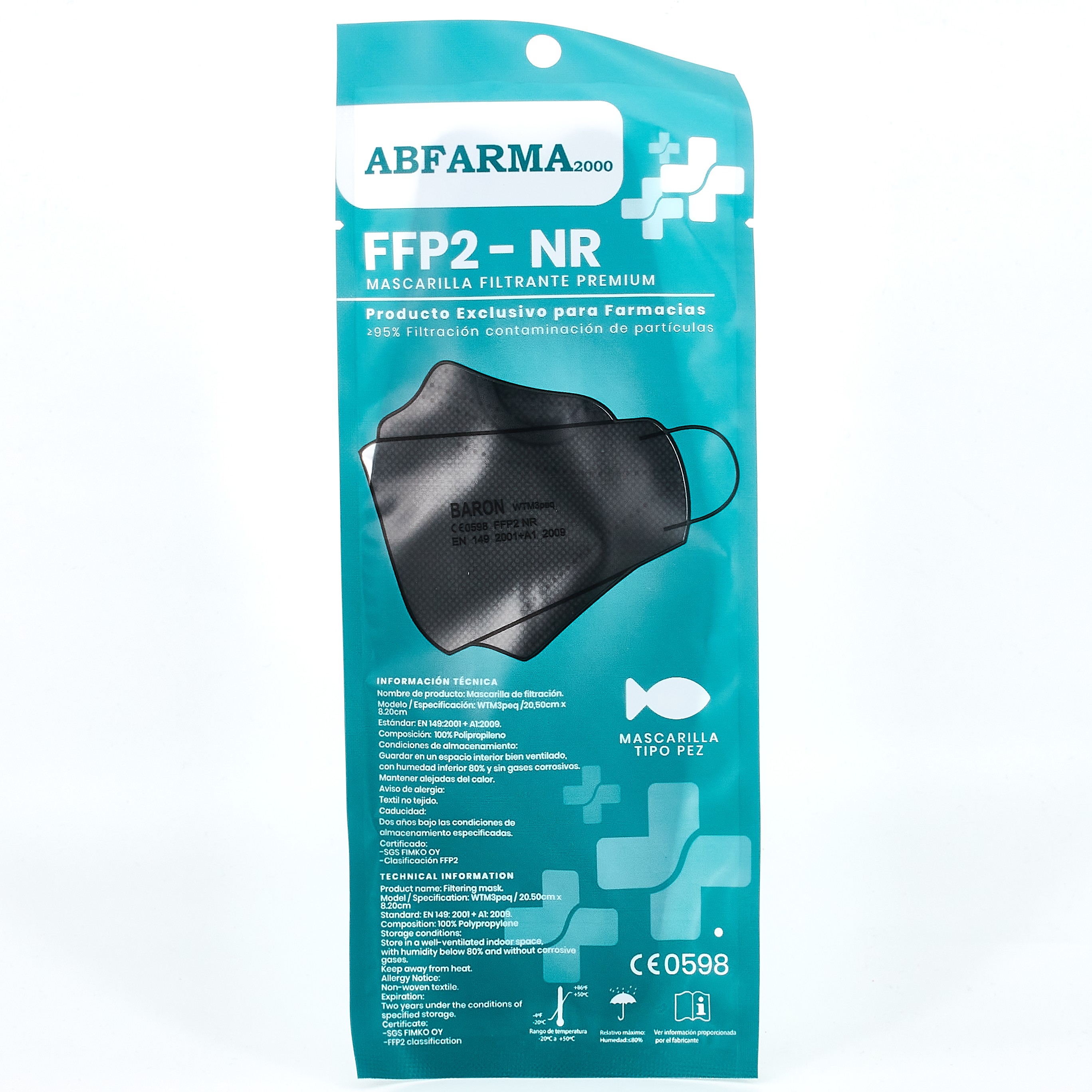 Mascarilla FFP2 Pez Negra, 1 Ud.