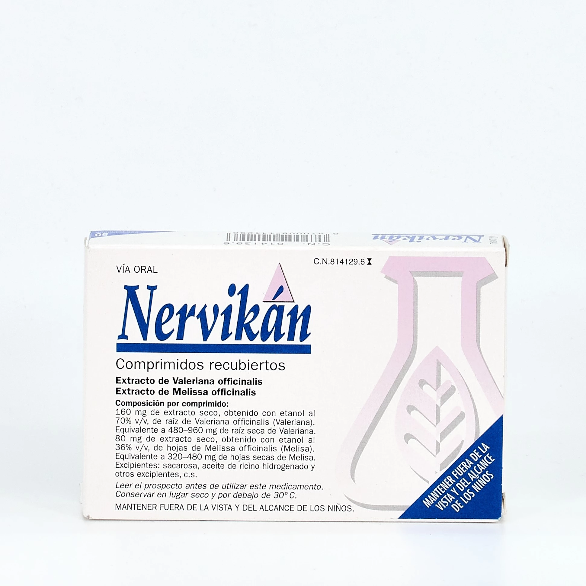 NERVIKAN 160 mg/80 mg 50 COMPRIMIDOS RECUBIERTOS