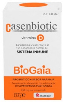Casenbiotic Vitamina D, 30 Comprimidos Masticables