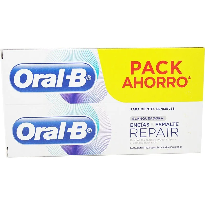 Oral B Pasta Encías & Esmalte Blanqueadora duplo, 2x100ml. Oral B Pasta Encías & Esmalte Blanqueadora duplo, 2x100ml.