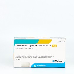 PARACETAMOL MYLAN PHARMACEUTICALS 1 G 10 COMPRIMIDOS EFP