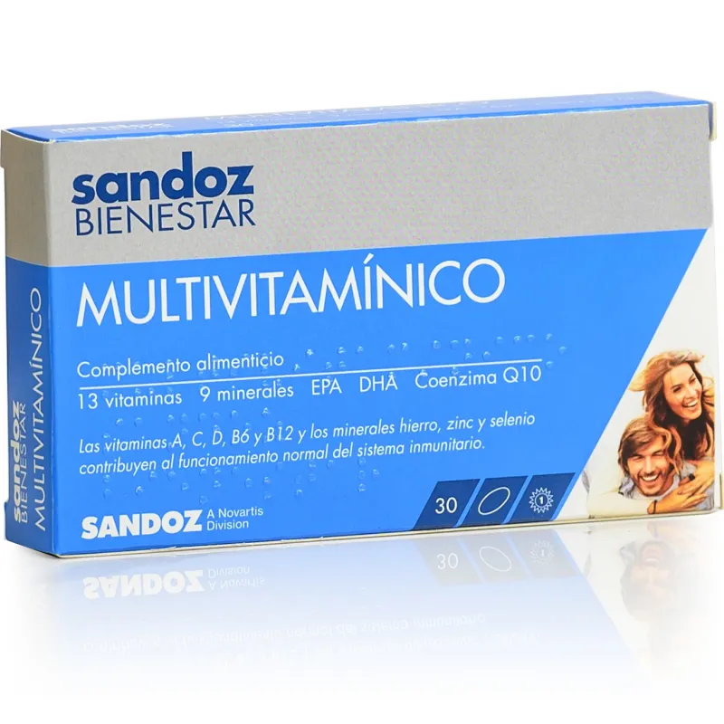 Sandoz Bienestar Multivitamínico Adulto, 30 cápsulas Sandoz Bienestar Multivitamínico Adulto, 30 cápsulas