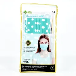 Mascarilla Quirurgica Adulto Lunares, 10 Uds.
