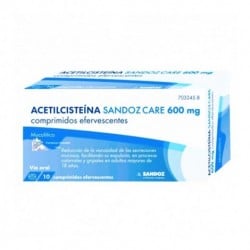 Acetilcisteina Sandoz Care 600 mg, 10 Comprimidos Efervescentes.