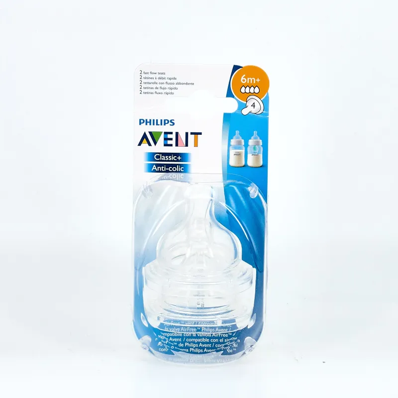 Avent Tetina Flujo Rápido +6 M, 2 Tetinas. Avent Tetina Flujo Rápido +6 M, 2 Tetinas.