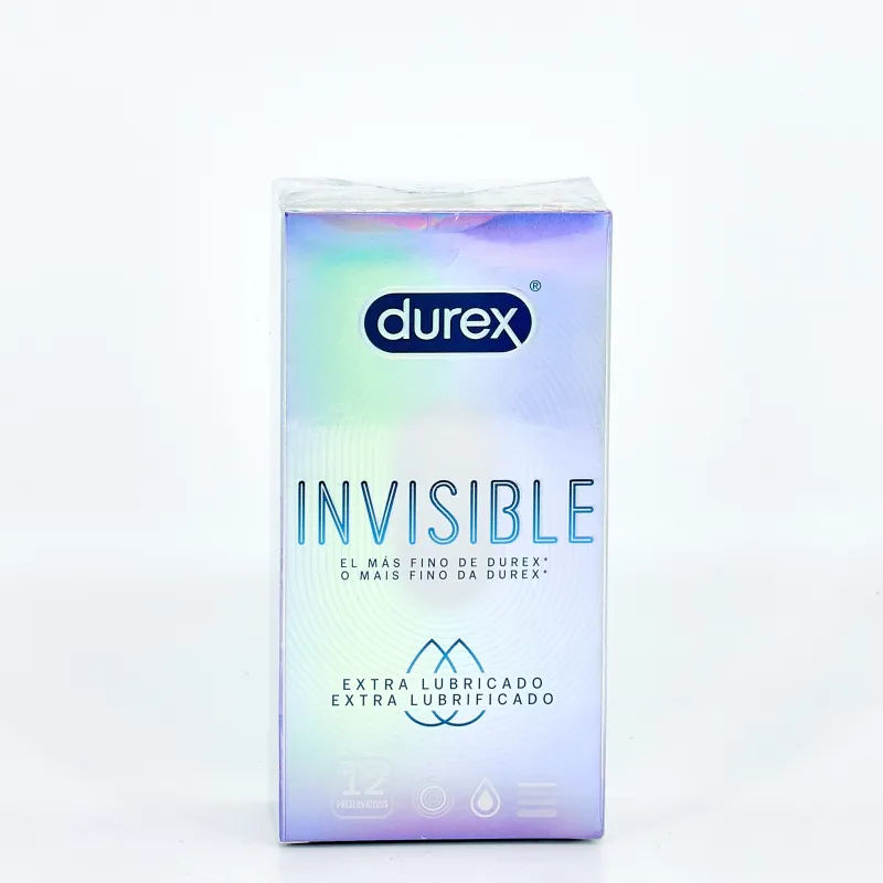 Durex Invisible Extra Fino Extra Lubricado, 12Und. Durex Invisible Extra Fino Extra Lubricado, 12Und.