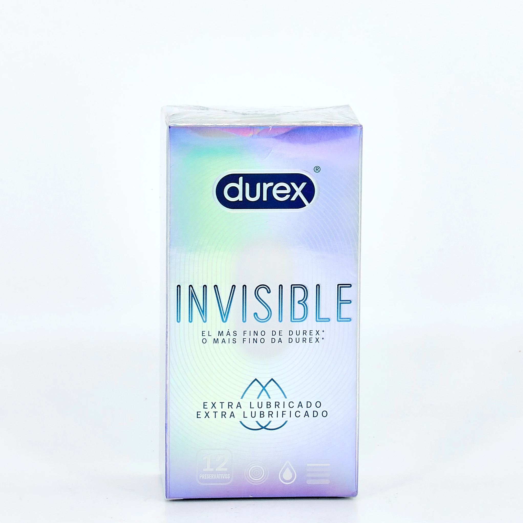 Durex Invisible Extra Fino Extra Lubricado, 12Und.