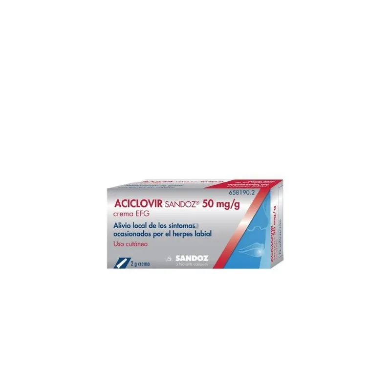 ACICLOVIR SANDOZ EFG 50 MG/G CREMA 1 TUBO 2 G