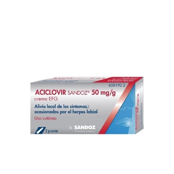 ACICLOVIR SANDOZ EFG 50 MG/G CREMA 1 TUBO 2 G