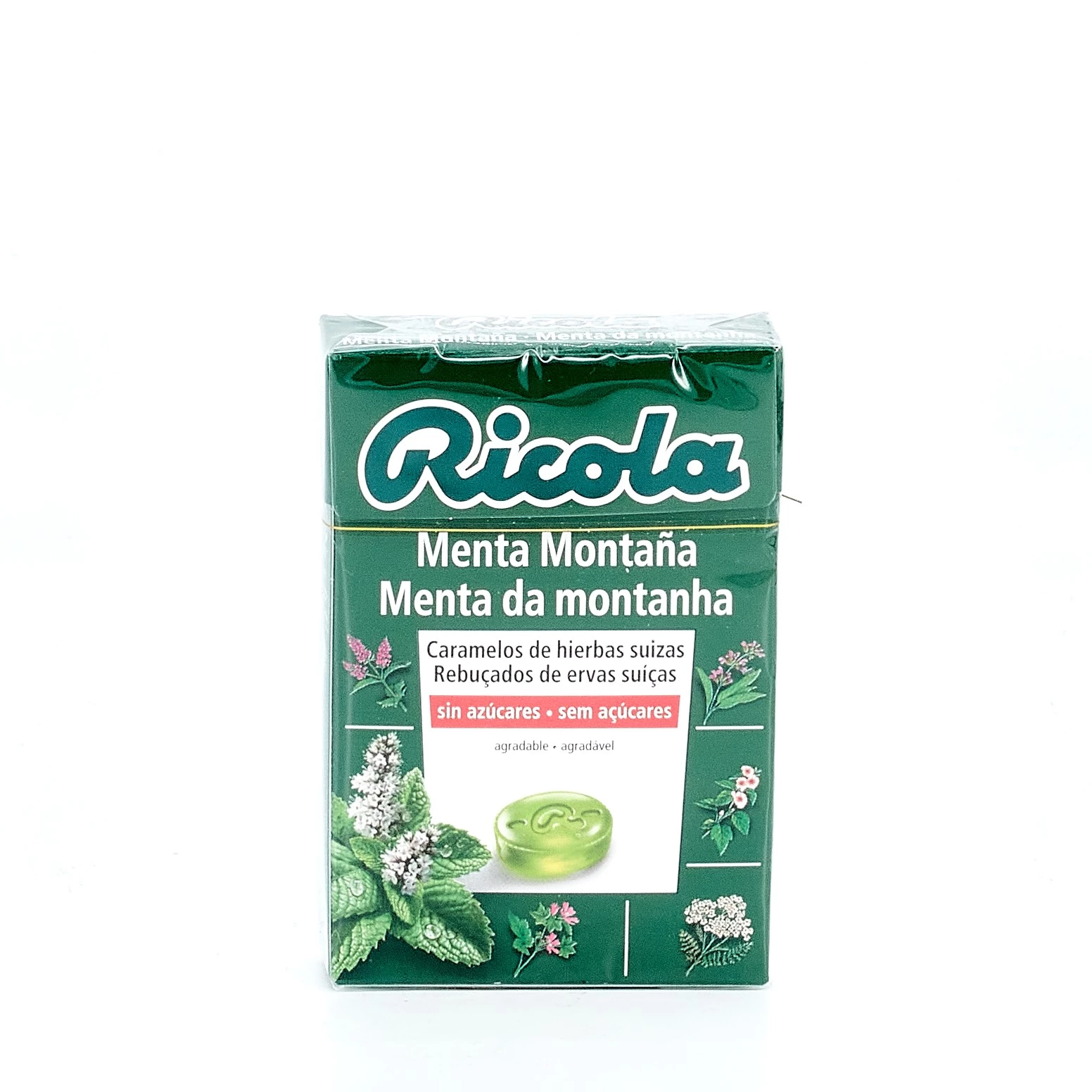 Ricola caramelos sin azúcar Menta montaña, 50g.