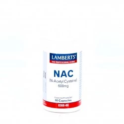 LAMBERTS NAC (N-acetil cisteína) 600 mg, 90 cápsulas.