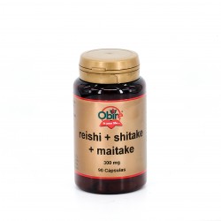 Obire Reishi + Shitake + MAitake 300 mg, 90 Cápsulas.