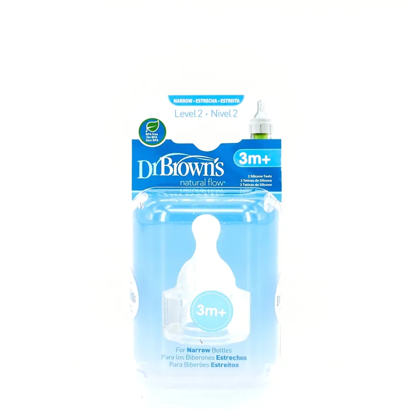 Dr Brown´s Tetina Estrecha 3M+ Nivel 2, 2U.