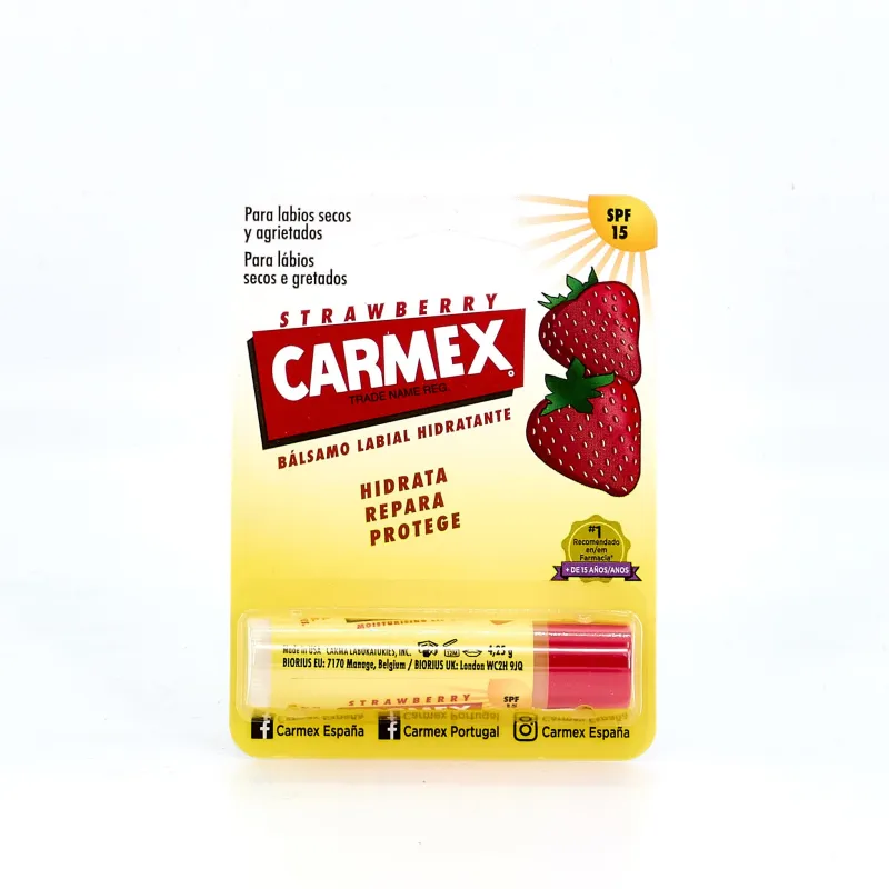 Carmex Balsamo Labial Fresa Stick, 4,25g. Carmex Balsamo Labial Fresa Stick, 4,25g.