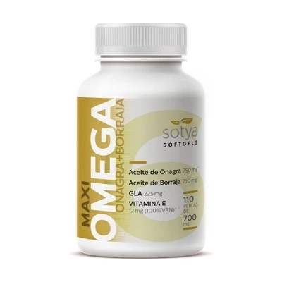 Sotya Maxi Omega 6 onagra y borraja, 110 perlas. Salud y bienestar. 