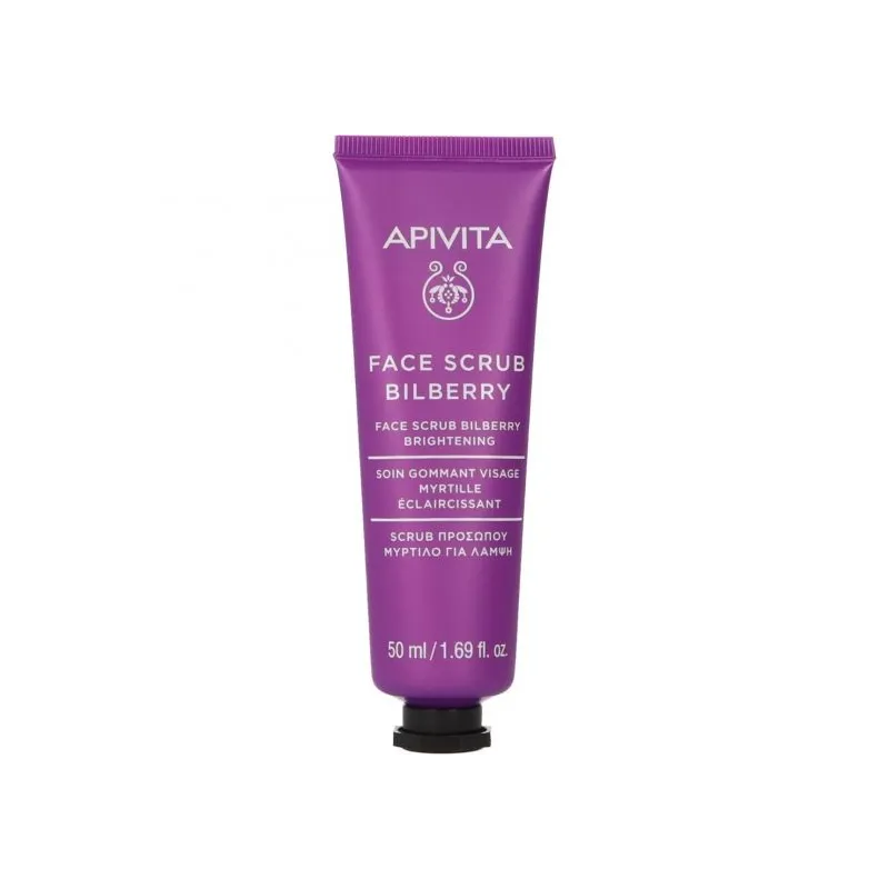 Apivita Crema Facial Exfoliante Luminosidad Arándanos, 50ml.