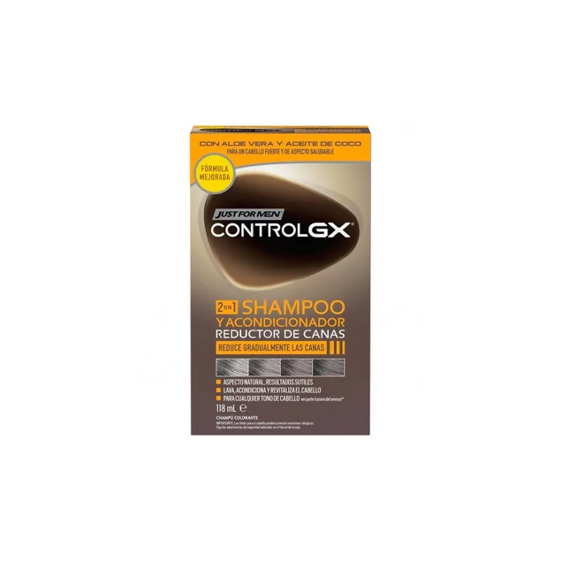 Just For Men ControlGX 2en1 Champú y Acondicionador Reductor de Canas, 147 ml Just For Men ControlGX 2en1 Champú y Acondicionador Reductor de Canas, 147 ml