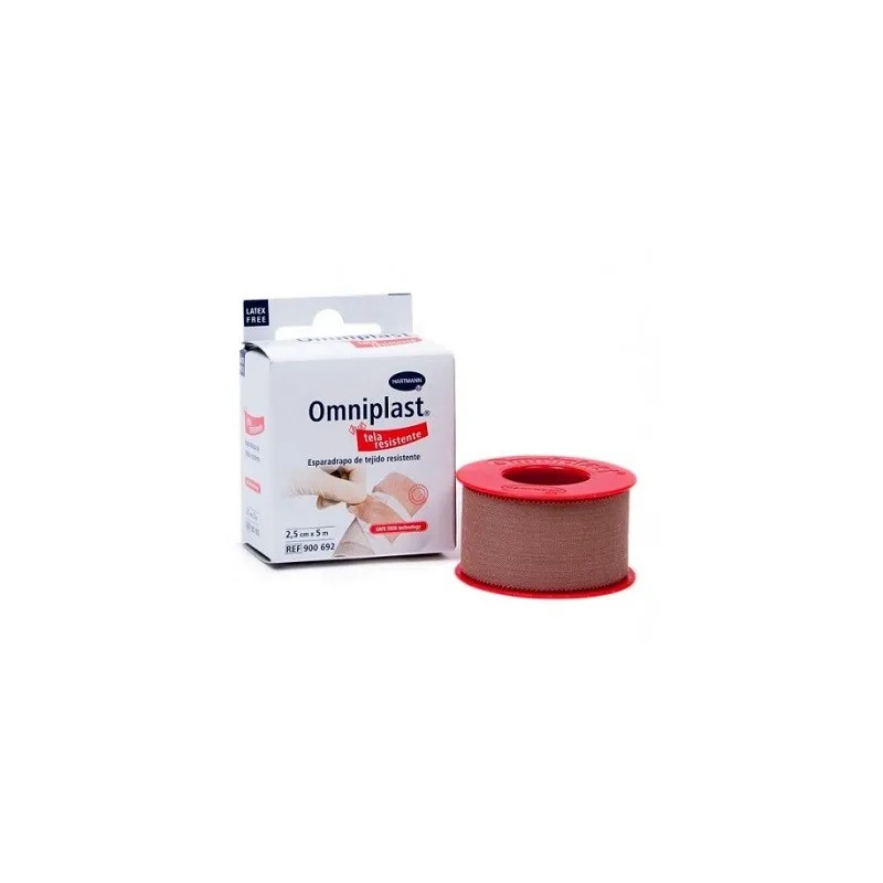 Omniplast esparadrapo tela resistente, 2,5 cm x 5 m Omniplast esparadrapo tela resistente, 2,5 cm x 5 m