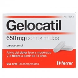 Gelocatil 650 mg, 20 Comprimidos.