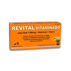 Revital Vitaminado jalea real 1000mg + hierro + vitaminas, 20 viales