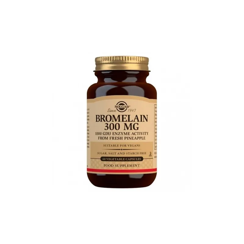 Solgar Bromelina 300 mg, 60 Comprimidos.