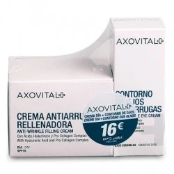 Axovital Pack crema de día Antiarrugas + contorno de ojos, 50 ml + 15 ml